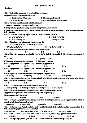 Hóa học 10 - Ôn tập nguyên tử